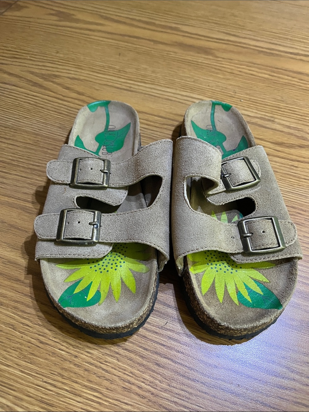 Oak Club Kids Double-Buckle Suede Slide Sandals in Taupe size 3M